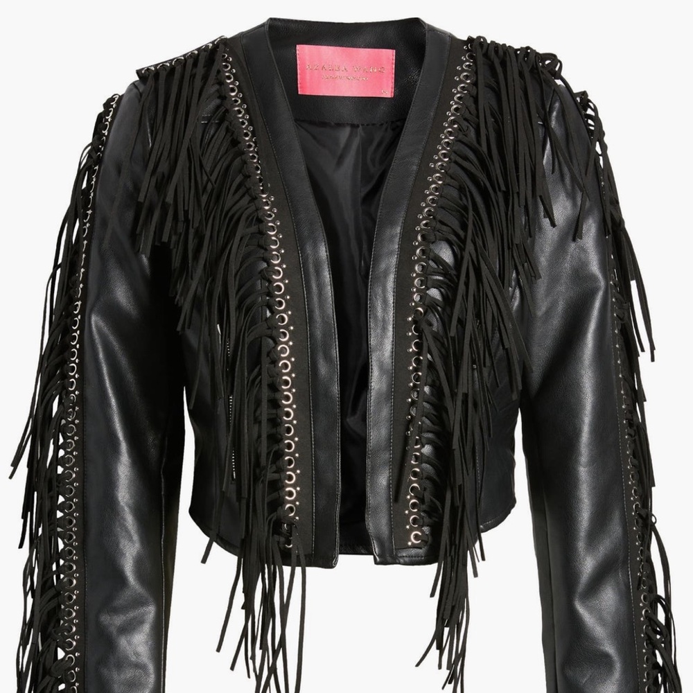 Stylish Black Fringe Leather Jacket